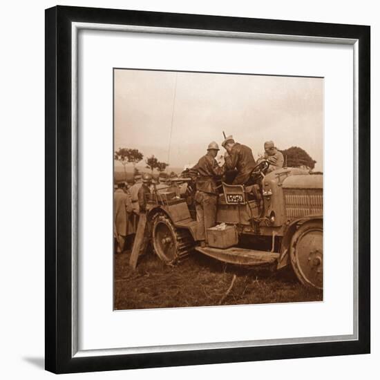 Use of the winch for barrage balloon, Somme, northern France, c1914-c1918-Unknown-Framed Photographic Print