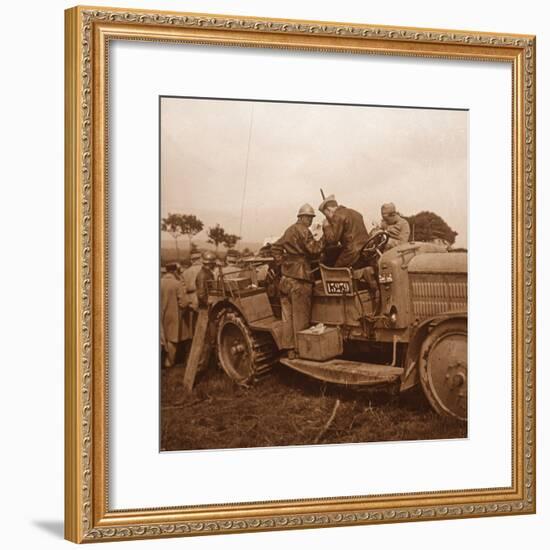 Use of the winch for barrage balloon, Somme, northern France, c1914-c1918-Unknown-Framed Photographic Print