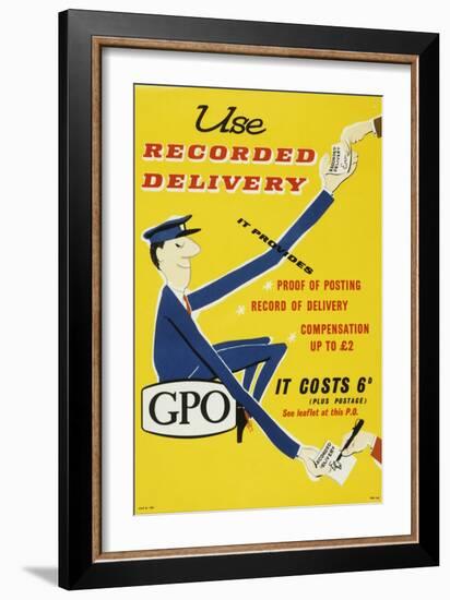 Use Recorded Delivery, Price 6D-null-Framed Art Print