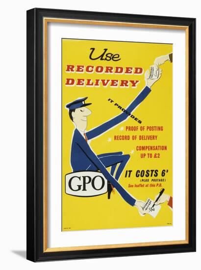 Use Recorded Delivery, Price 6D-null-Framed Art Print