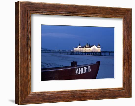 Usedom, Ahlbeck, Pier, Dusk-Catharina Lux-Framed Photographic Print