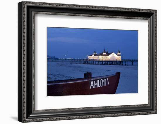 Usedom, Ahlbeck, Pier, Dusk-Catharina Lux-Framed Photographic Print