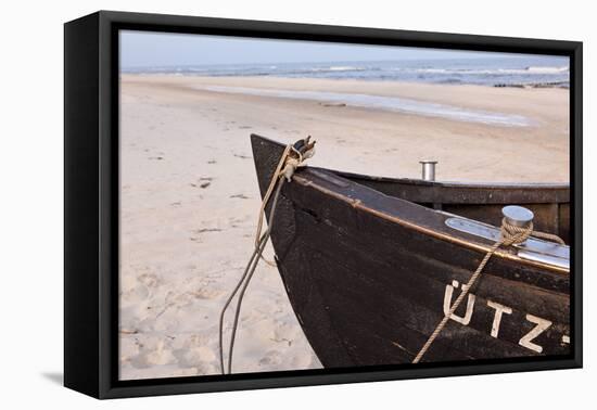 Usedom, Baltic Sea, Beach, Fishing Boat-Catharina Lux-Framed Premier Image Canvas