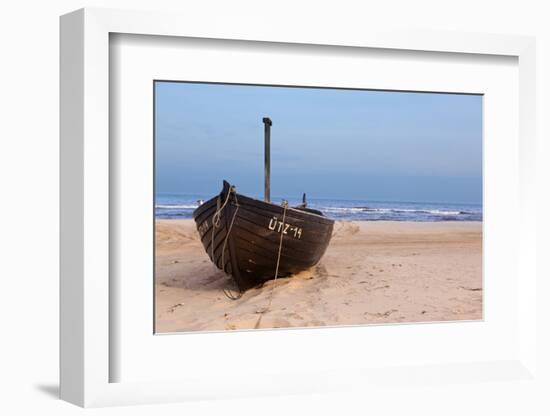 Usedom, Baltic Sea Beach, Fishing Boat-Catharina Lux-Framed Photographic Print