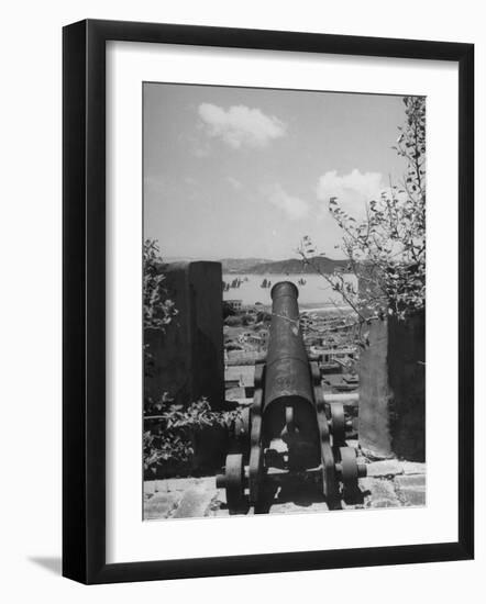 Useless Cannon Decorating Wall of Fort Which Portuguese Colonizers Built in 1626-null-Framed Photographic Print