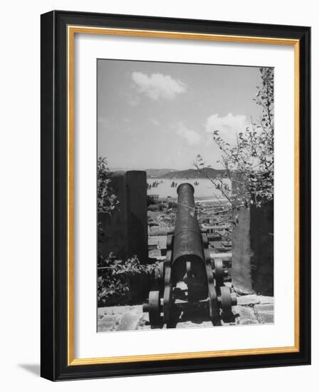 Useless Cannon Decorating Wall of Fort Which Portuguese Colonizers Built in 1626-null-Framed Photographic Print