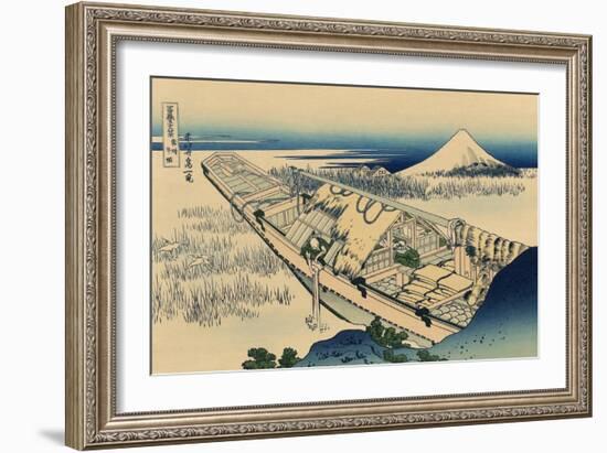 Ushibori in Hitachi Province-Katsushika Hokusai-Framed Art Print