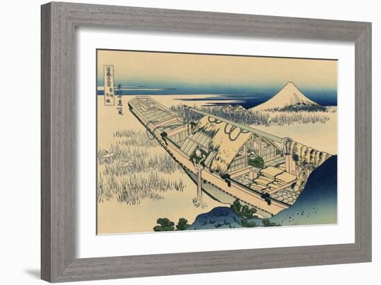 Ushibori in Hitachi Province-Katsushika Hokusai-Framed Art Print