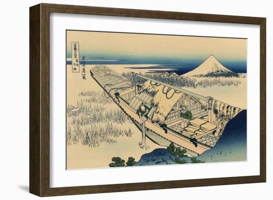 Ushibori in Hitachi Province-Katsushika Hokusai-Framed Art Print