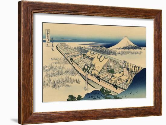 Ushibori in Hitachi Province-Katsushika Hokusai-Framed Art Print