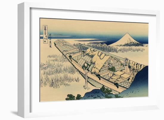 Ushibori in Hitachi Province-Katsushika Hokusai-Framed Art Print