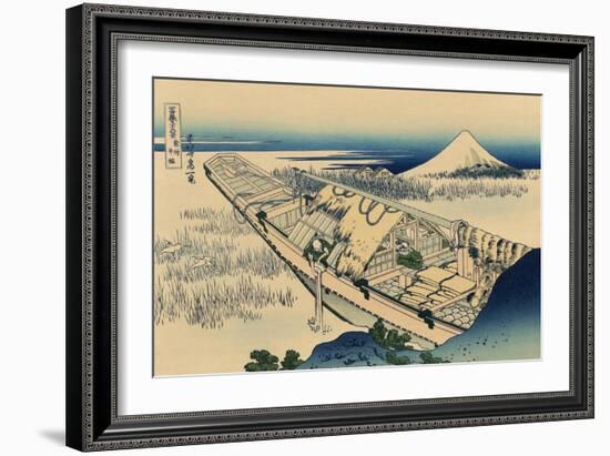 Ushibori in Hitachi Province-Katsushika Hokusai-Framed Art Print