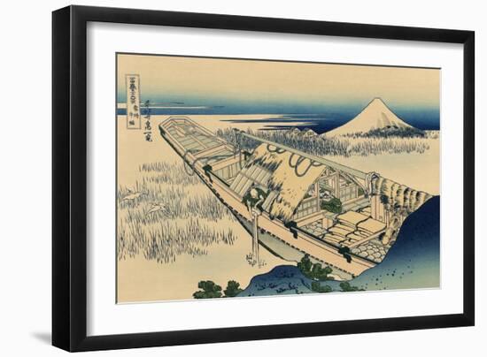 Ushibori in Hitachi Province-Katsushika Hokusai-Framed Premium Giclee Print
