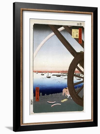 Ushimachi, Takanawa (One Hundred Famous Views of Ed), 1856-1858-Utagawa Hiroshige-Framed Giclee Print