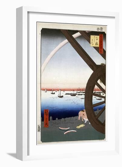 Ushimachi, Takanawa (One Hundred Famous Views of Ed), 1856-1858-Utagawa Hiroshige-Framed Giclee Print