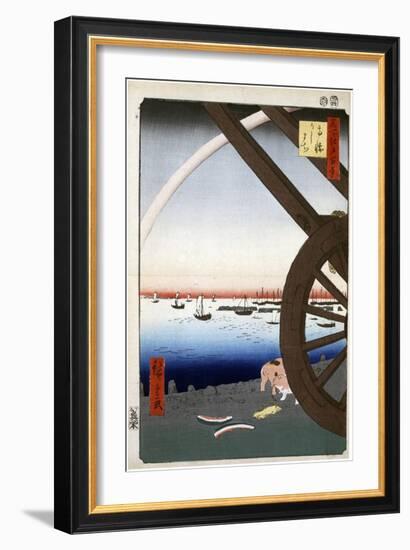 Ushimachi, Takanawa (One Hundred Famous Views of Ed), 1856-1858-Utagawa Hiroshige-Framed Giclee Print