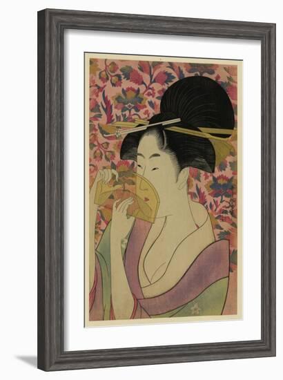 Using a Comb Like a Fan-Kitagawa Utamaro-Framed Art Print