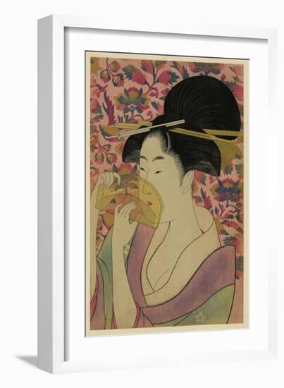 Using a Comb Like a Fan-Kitagawa Utamaro-Framed Art Print
