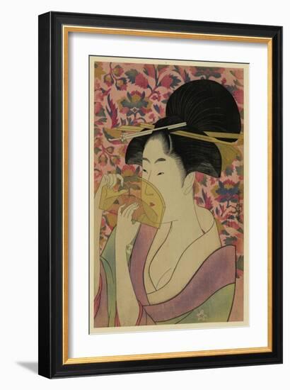 Using a Comb Like a Fan-Kitagawa Utamaro-Framed Art Print