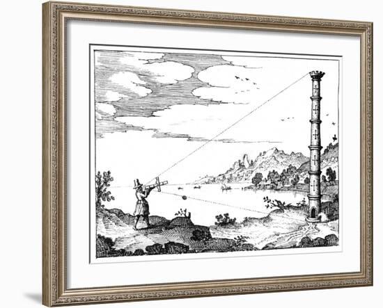 Using a Cross-Staff to Measure the Height of a Tower, 1617-1619-null-Framed Giclee Print