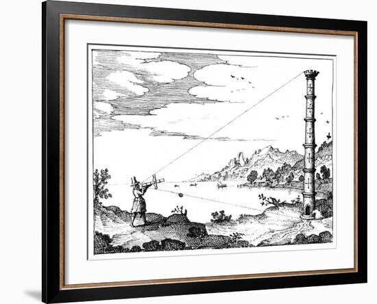 Using a Cross-Staff to Measure the Height of a Tower, 1617-1619-null-Framed Giclee Print