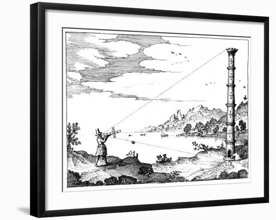 Using a Cross-Staff to Measure the Height of a Tower, 1617-1619-null-Framed Giclee Print