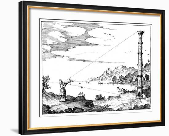 Using a Cross-Staff to Measure the Height of a Tower, 1617-1619-null-Framed Giclee Print