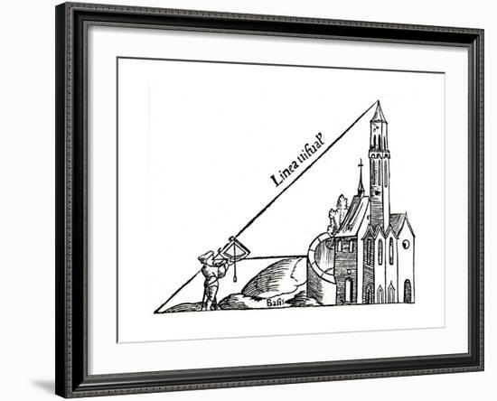 Using a Quadrant with a Plumb Bob to Calculate the Height of a Tower by Triangulation, 1551-null-Framed Giclee Print