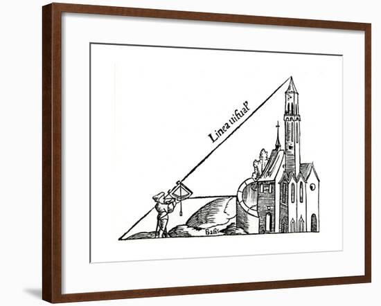 Using a Quadrant with a Plumb Bob to Calculate the Height of a Tower by Triangulation, 1551-null-Framed Giclee Print