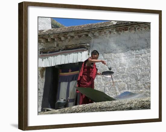 Using Solar Panel to Cook, Sera Temple, Lhasa, Tibet, China-Keren Su-Framed Photographic Print