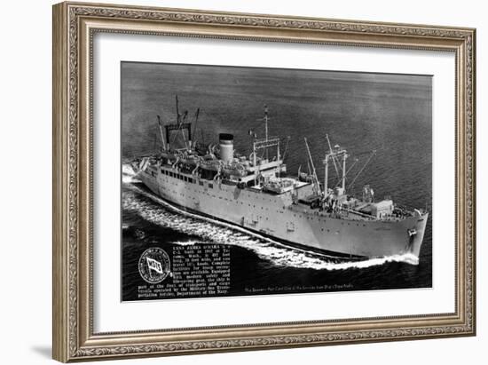 USNS James O'Hara Ship Aerial-Lantern Press-Framed Art Print