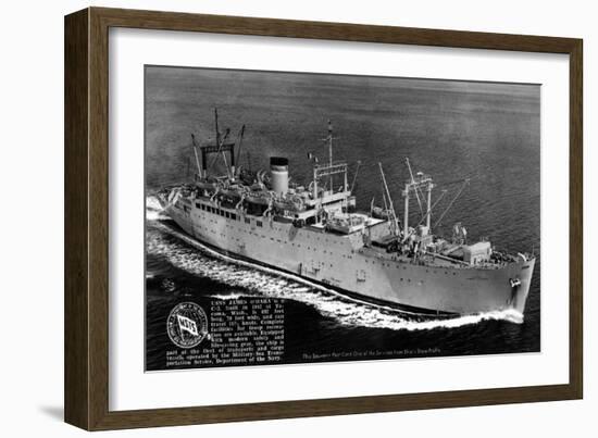 USNS James O'Hara Ship Aerial-Lantern Press-Framed Art Print