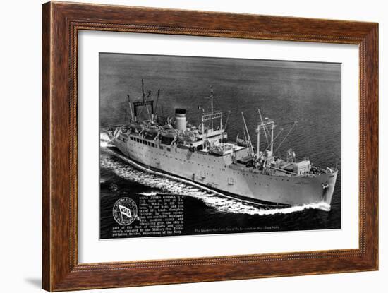 USNS James O'Hara Ship Aerial-Lantern Press-Framed Art Print