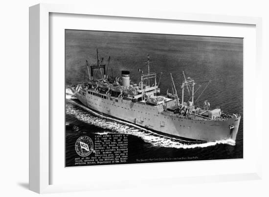 USNS James O'Hara Ship Aerial-Lantern Press-Framed Art Print