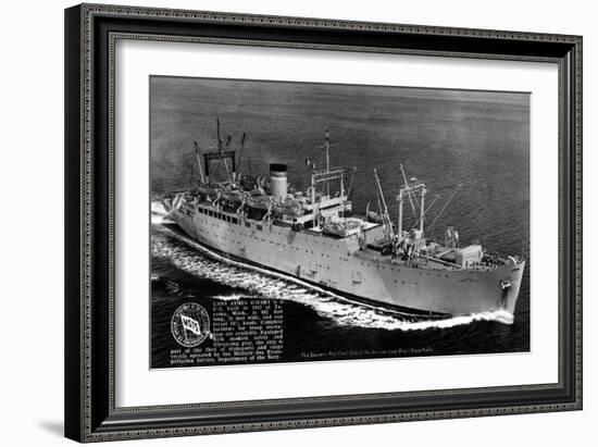 USNS James O'Hara Ship Aerial-Lantern Press-Framed Art Print