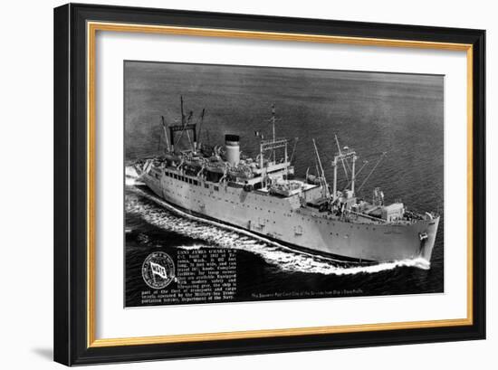 USNS James O'Hara Ship Aerial-Lantern Press-Framed Art Print