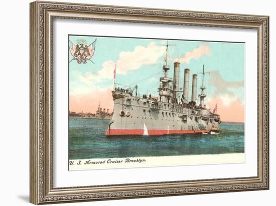 USS Armored Cruiser Brooklyn-null-Framed Art Print