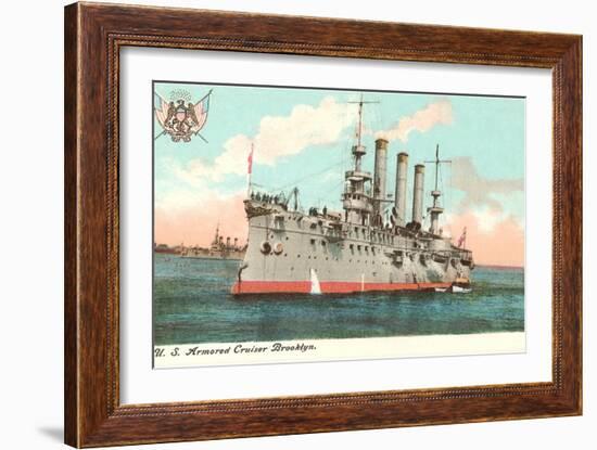 USS Armored Cruiser Brooklyn-null-Framed Art Print