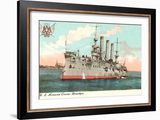 USS Armored Cruiser Brooklyn-null-Framed Art Print