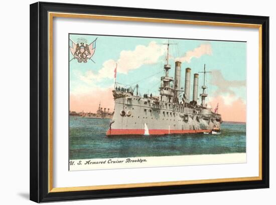 USS Armored Cruiser Brooklyn-null-Framed Art Print