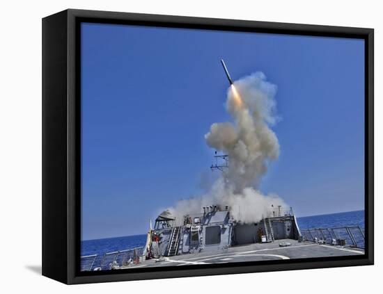 USS Barry Launches a Tomahawk Cruise Missile-Stocktrek Images-Framed Premier Image Canvas