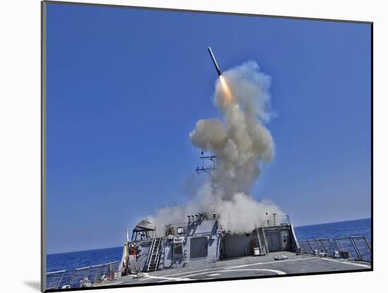 USS Barry Launches a Tomahawk Cruise Missile-Stocktrek Images-Mounted Photographic Print