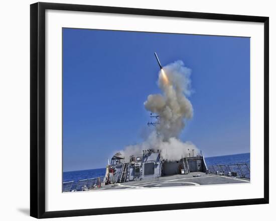 USS Barry Launches a Tomahawk Cruise Missile-Stocktrek Images-Framed Photographic Print