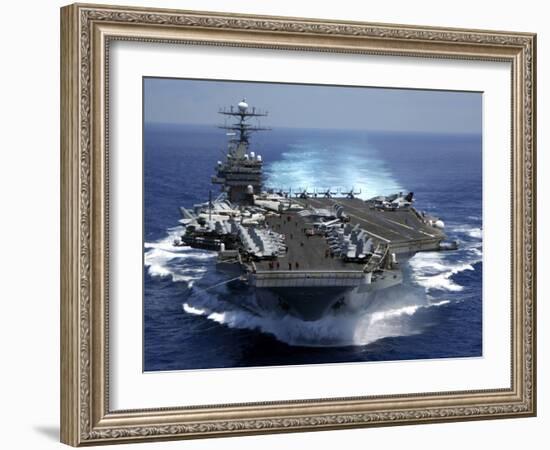 USS Carl Vinson in Indian Ocean During the Second Gulf War, Mar. 15, 2005-null-Framed Photo