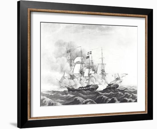 Uss Constitution and Hms Guerriere-null-Framed Giclee Print