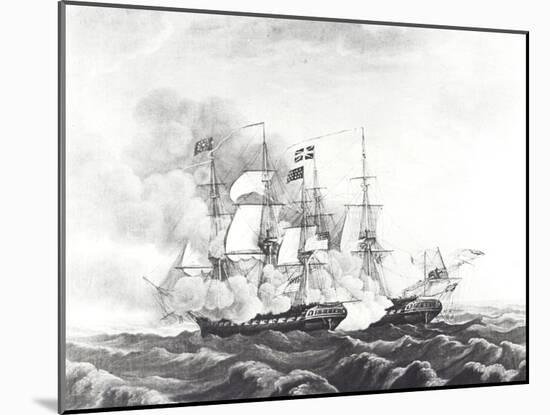 Uss Constitution and Hms Guerriere-null-Mounted Giclee Print