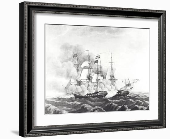 Uss Constitution and Hms Guerriere-null-Framed Giclee Print