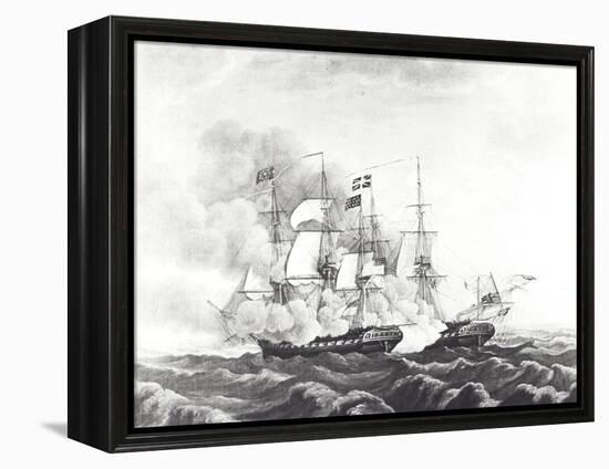 Uss Constitution and Hms Guerriere-null-Framed Premier Image Canvas