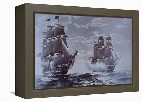 USS Constitution and HMS Java-null-Framed Premier Image Canvas