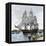 USS "Constitution" Being Towed Out of Boston Harbor, 1812-null-Framed Premier Image Canvas